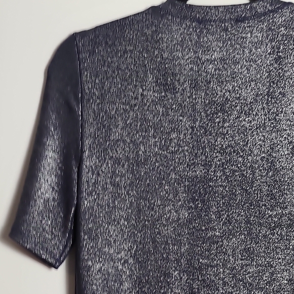 FORE Blue Shimmer Metallic Women's Short Sleeve Top Size Large - Picture 15 of 16